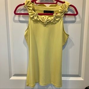 Women’s SZ XS THE LIMITED Banana Yellow Dressy Tank with Rosette Neck Detail